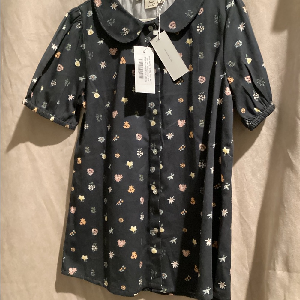 Floral Kids Shirt - Black
